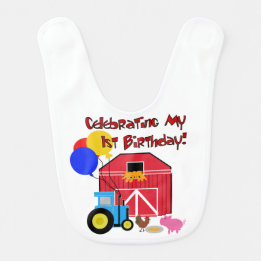 Farm First Birthday Bib