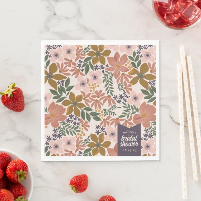 Farm Floral Bridal Shower Personalized Napkin (Insitu)