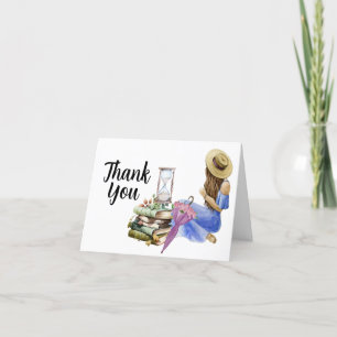 Farm floral girl summer spring farm personalized thank you card