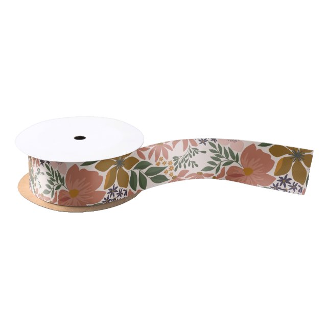 Farm Floral  Satin Ribbon (Spool)