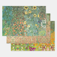 Farm & Flower Garden & Birch by Gustav Klimt