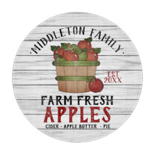 Farm Fresh Apples - Wood Cutting Board