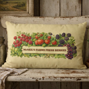 Farm Fresh Berries Template Lumbar Pillow