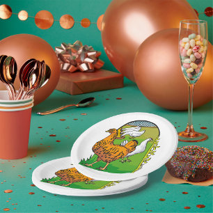 Farm Fresh Chicken Coop Country Scene Paper Plate