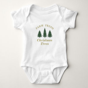 Farm Fresh Christmas Pine Trees Baby Bodysuit