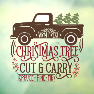 Farm fresh Christmas tree business Window Cling
