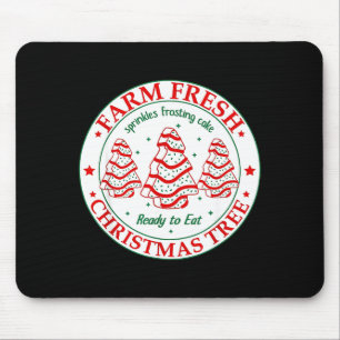 Farm Fresh Christmas Tree Cakes Retro Xmas Tree Fa Mouse Pad
