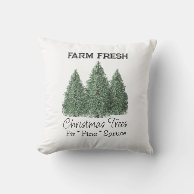 Farm Fresh Christmas Tree Holiday Home Decor  Outdoor Pillow (Front)