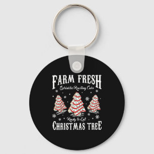Farm Fresh Christmas Tree Xmas Debbie Cakes Family Keychain