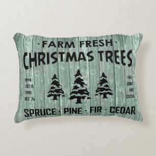 FARM FRESH CHRISTMAS TREES ACCENT PILLOW