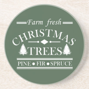 farm fresh christmas trees coaster