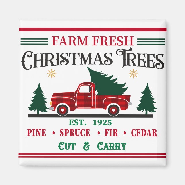 Farm Fresh Christmas Trees Cut and Carry - Truck M Magnet (Front)