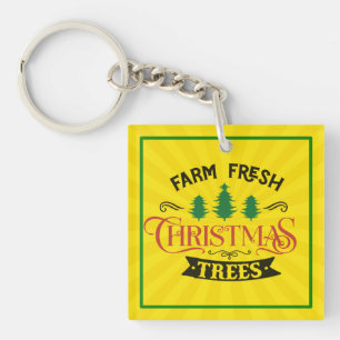 Farm Fresh Christmas Trees Design-54390 Keychain