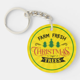 Farm Fresh Christmas Trees Design-54394 Keychain