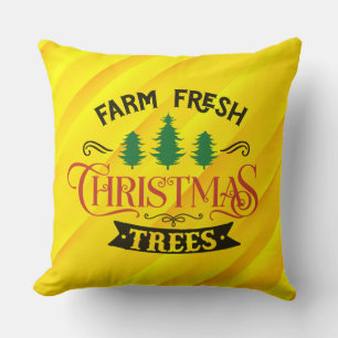 Farm Fresh Christmas Trees Design-54394 Throw Pillow