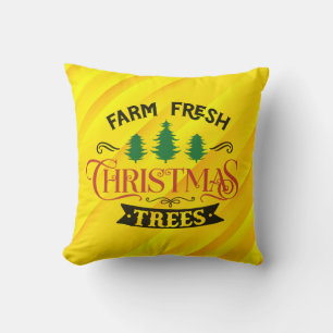 Farm Fresh Christmas Trees Design-54394 Throw Pillow