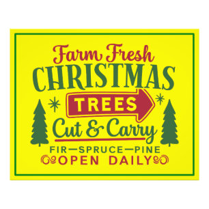 Farm Fresh Christmas Trees Holiday Design-64649 Photo Print