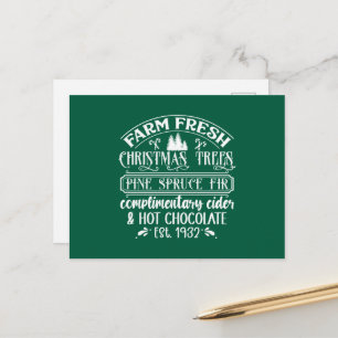Farm fresh Christmas trees Holiday Postcard