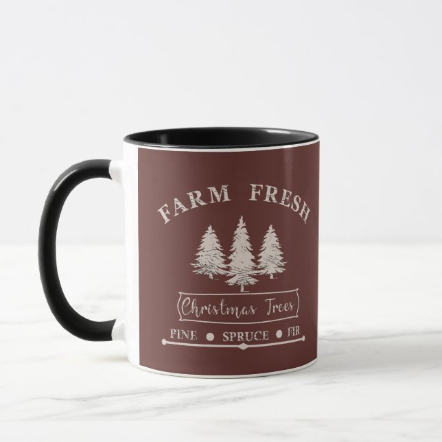 Farm fresh Christmas trees Mug (Left)