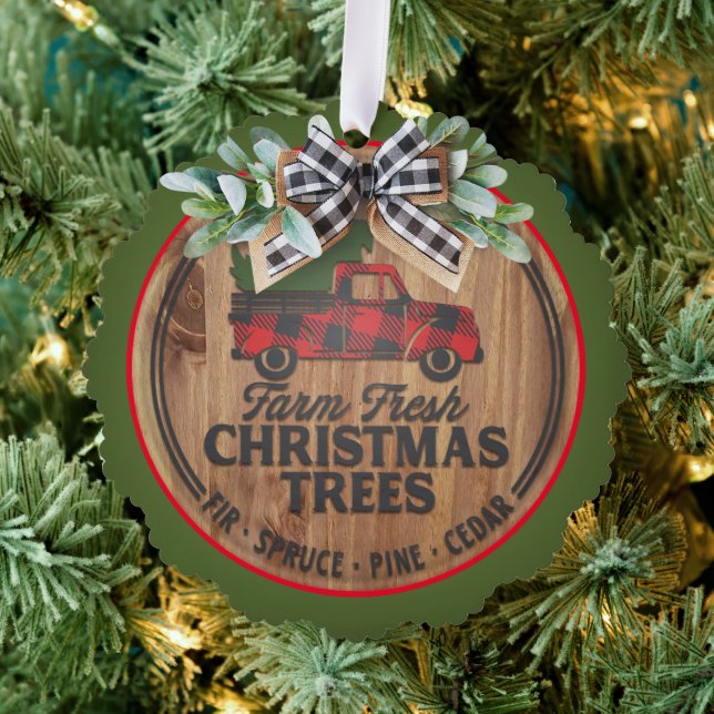 Farm Fresh Christmas Trees Ornament Card (Insitu (Tree))