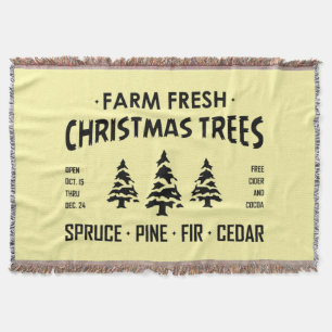 FARM FRESH CHRISTMAS TREES THROW BLANKET