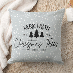 Farm Fresh Christmas Trees Throw Pillow
