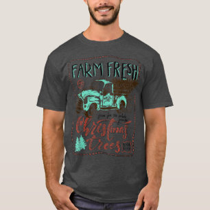 Farm Fresh Christmas Trees Vintage Pine Red Truck T-Shirt