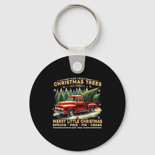 Farm Fresh Christmas Trees Vintage Truck Design  Keychain