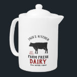 Farm Fresh Dairy<br><div class="desc">Unique rustic farm fresh dairy teapot ready for you to personalize. 📌If you need further customization, please click the "Click to Customize further" or "Customize or Edit Design"button and use our design tool to resize, rotate, change text colour, add text and so much more.⭐This Product is 100% Customizable. Graphics and...</div>