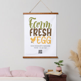 Farm fresh EGG, custom business Hanging Tapestry