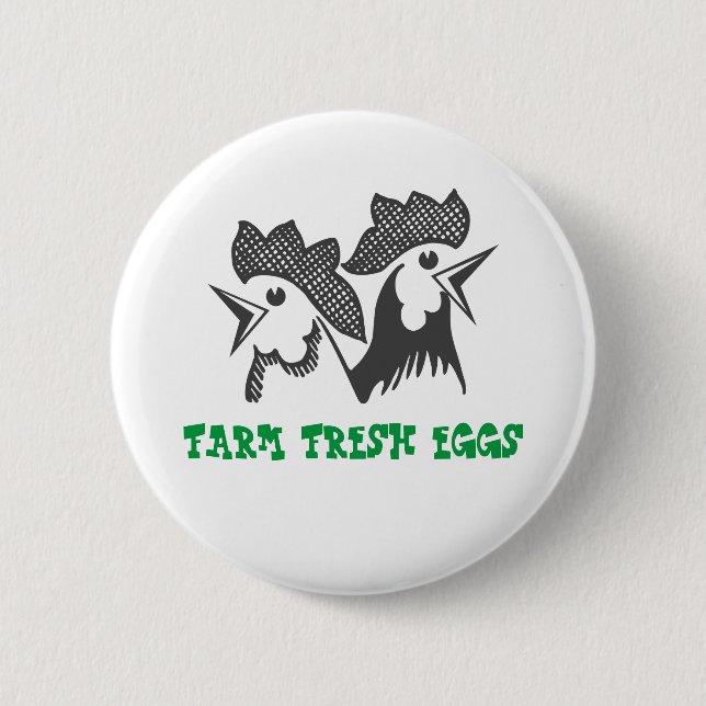 Farm Fresh Eggs 2 Inch Round Button (Front)