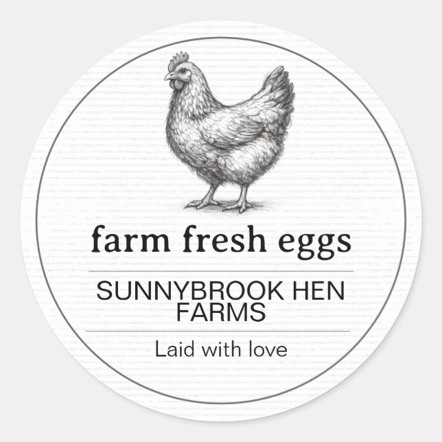 Farm Fresh Eggs Carton Label Sticker | Custom (Front)
