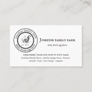 Farm Fresh Eggs Chicken Coop Rustic Country Farm Business Card