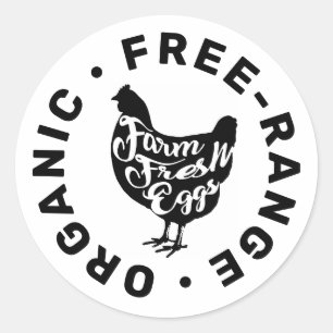 Farm Fresh Eggs Chicken Silhouette Carton Label