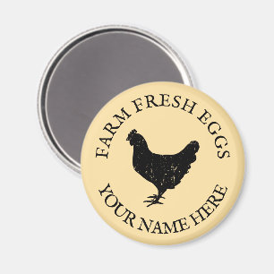 Farm fresh eggs chicken silhouette custom fridge magnet