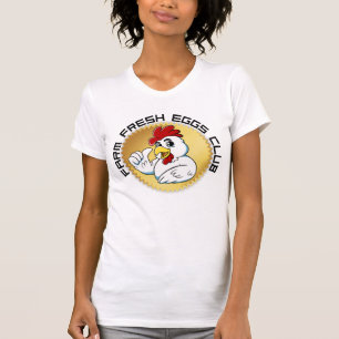 Farm Fresh Eggs Club Vintage Chicken Design Rust T-Shirt