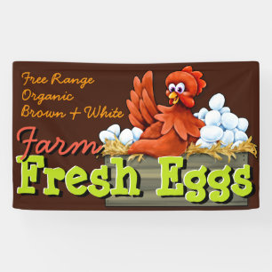 Farm Fresh Eggs.Customizable promotional Banner