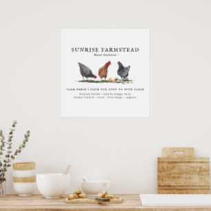Farm Fresh Eggs   Cute Monogram Poster