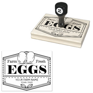Farm Fresh Eggs   Egg Carton Rubber Stamp