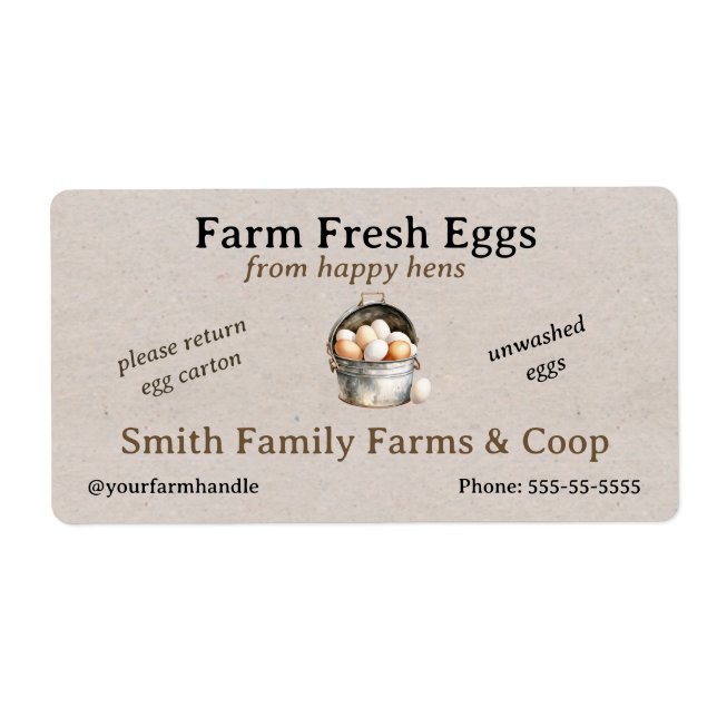 Farm Fresh Eggs Label | Egg Carton Stickers Custom (Devant)
