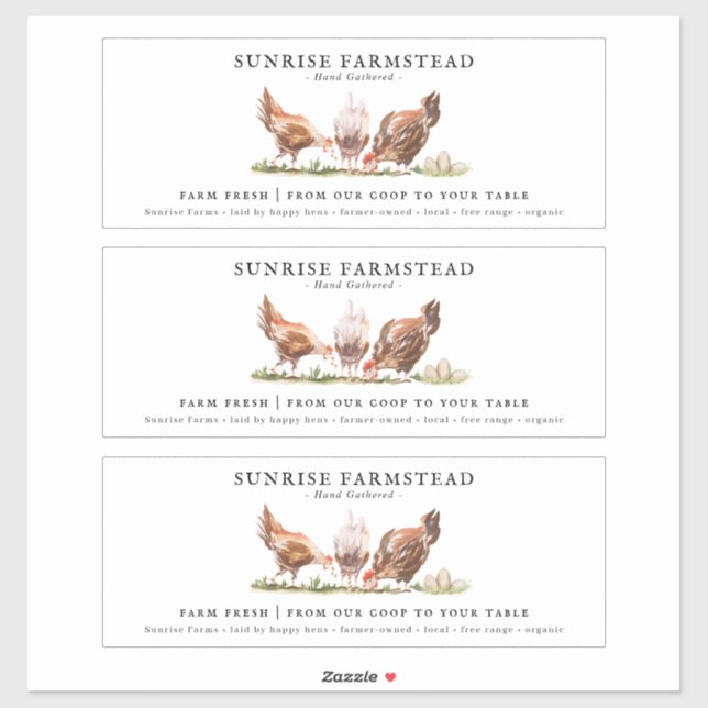 Farm Fresh Eggs | Monogram Egg Carton Label (Sheet)
