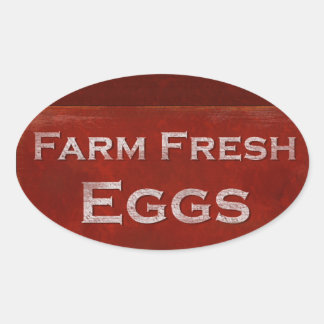Farm Fresh Eggs Oval Sticker