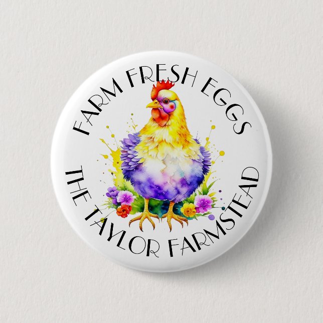 Farm Fresh Eggs | Personalized 2 Inch Round Button (Front)
