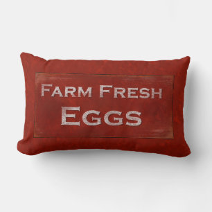 Farm Fresh Eggs Rustic Sign Pillow