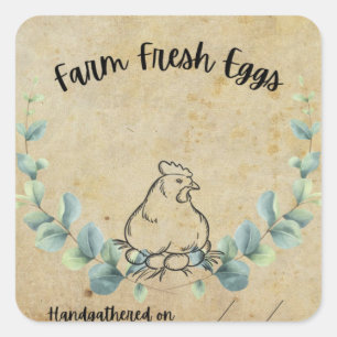 Farm Fresh Eggs square sticker