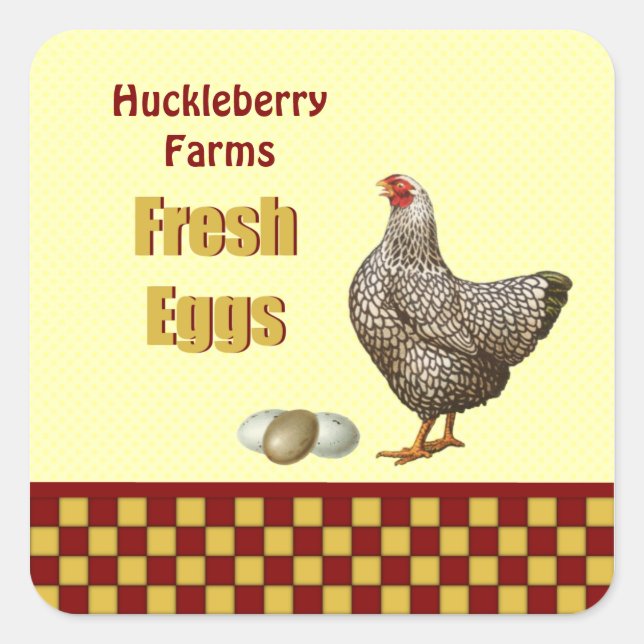 Farm Fresh Eggs Square Sticker (Front)