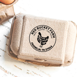 Farm Fresh Eggs Typography Chicken Self-inking Stamp