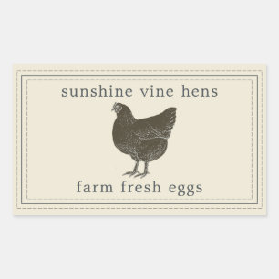 Farm Fresh Eggs Vintage Hen Label