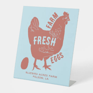 Farm Fresh Eggs with company farm name Pedestal Sign