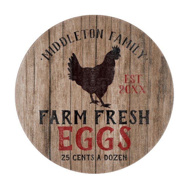 Farm Fresh Eggs - Wood Cutting Board (Front)